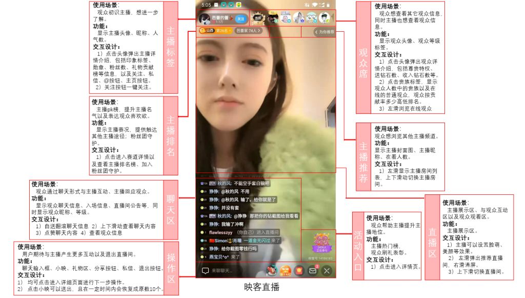功能点调研：花椒直播页 VS 映客直播页